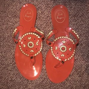 Jack Rogers Orange Jelly Sandals Size 8